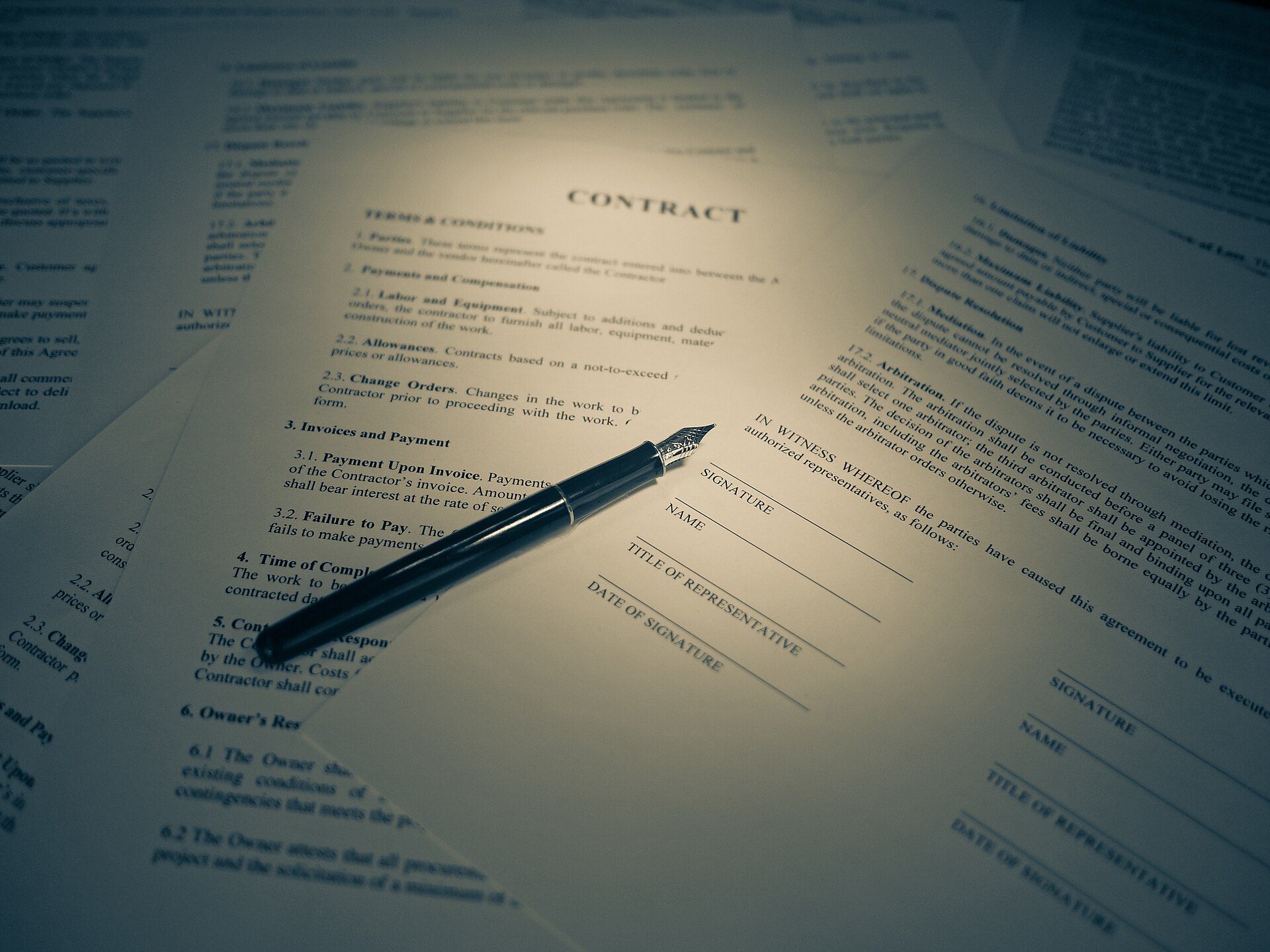 Firma de un contrato legal